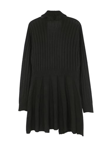 Womens Open Front Long Sleeved Peplum Cardigan Jacket Medium Long Solid Color Casual Knit Sweater3