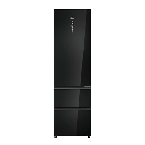 Haier 3D 60 Series 7 PRO HTW7620DNGB - Frigorífico Combi, 414L, Cajones Direct Access, WIFI,Antibacterias T-ABT, Motor Inverter, My Zone, Total No Frost,Ancho 60cm, Alto 2,05m, Daylight, Cristal Negro