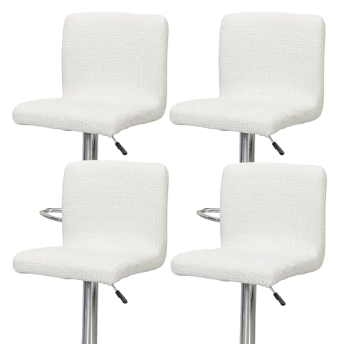 Image of Chair Covers Bar Stool Cover 4pc Bar Chair Cover Swivel Bar Stool Slipcover | Stretch Counter Height Bar Stool Cover High Back Chair Cover Counter Stool Bar Chair Covers for Kitchen Pub Dining Room,39