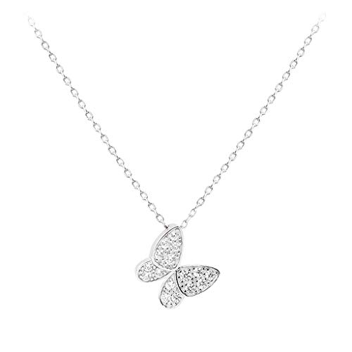 Collier papillon en argent sterling pour femme et jeune fille au style créatif