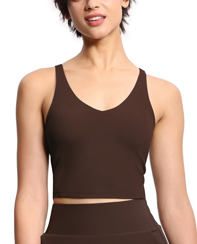 Image of THE GYM PEOPLE Womens' Sports Bra Longline Wirefree Padded with Medium Support
