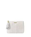 GiGi New York Handcrafted Womens All in One Leather Embossed Python Bag White