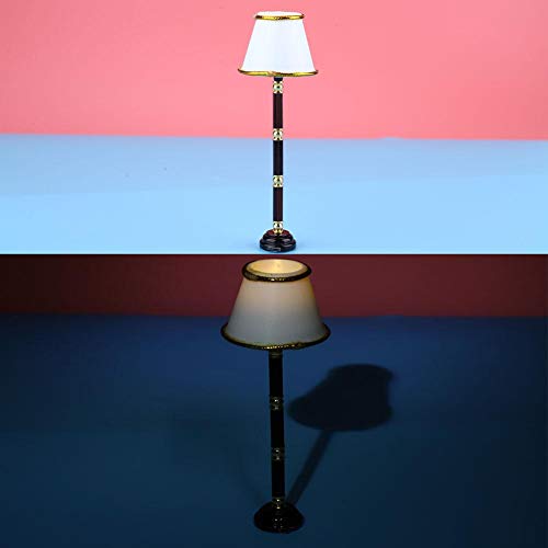 Puppenhaus Zubehör 1:12 Puppenhaus Mini Simulation Metall LED Stehlampe Moderne Nachttischlampe Spielzeug Puppenhaus… – Bild 6