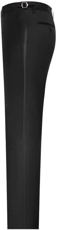 Men's Dress Pants with Satin Band Striped Side Casual Business Suit Pants