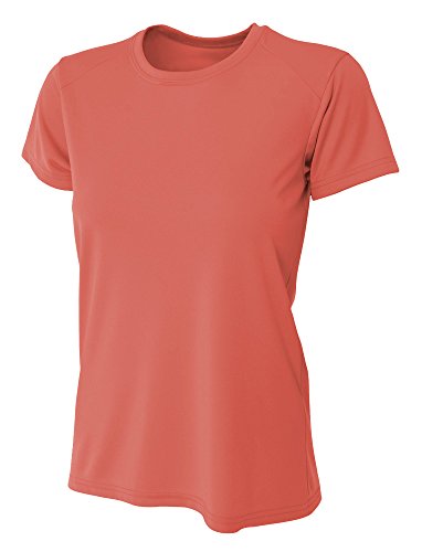 A4 Womens Cooling Performance Crew, Small, Coral