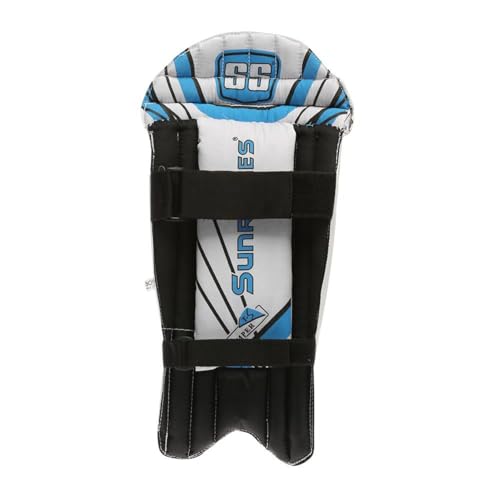 Image of SS Stumper Wicket Keeping Legguard White - Lightweight, High-Density Padded Cricket Pads with Ergonomic Fit for Professional Wicket Keepers (Adult)