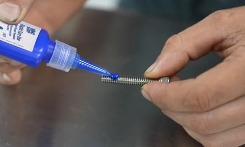 Image of Permatex The Right Stuff Rapid Cure Blue Threadlocker 24251, Works on Oily & Dirty Fasteners, Automotive, Industrial & Hardware Use, Sets in 15m Cures in 4h, 10 ml