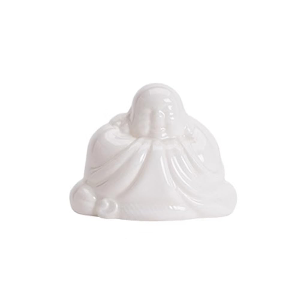 ENGENDER Kung Fu Tea Pet White Porcelain Laughing Buddha Tea Pet Ceramic Ceremony Ornaments Set Home Handmade Toy