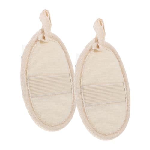 Gogogmee 2pcs Natural Loofah Exfoliating Body Scrubber Pads Soft Massage Washcloth for Spa and Shower Gentle Exfoliation for Smooth Skin Travel Friendly Bath Towels for Men and Women