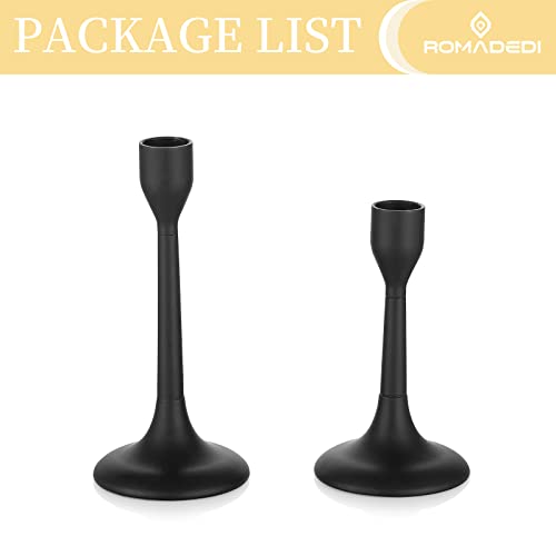 Romandedi Matte Black Candlestick Holder - Candle Holders For Taper Candlesticks Modern Farmhouse Decor For Mantle Fireplace Dinning Table Centerpiece Decorative Candle Sticks, Set Of 2 #TOP5