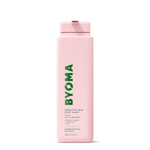 BYOMA Sensitive Skin Body Wash (400ml) Treats Inflamed and Irritated Skin, with Prebiotic Complex, Oat extract and Urea, Gentle on Dry Skin, Alcohol and Fragrance Free, Vegan