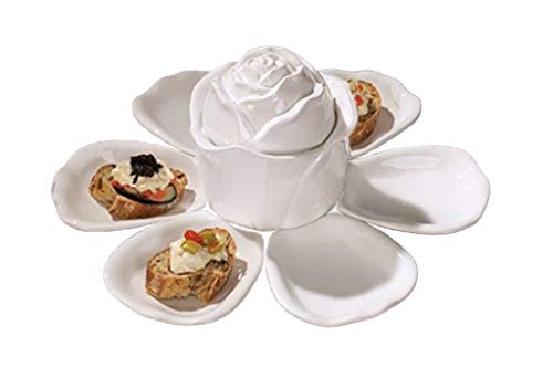 Ceramic Flower-Shaped 8-Piece Serving Dish Set