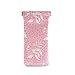 susiyo Pink Tender Floral Seamless Glasses Case Portable Microfiber PU Leather Soft Sunglasses Bag Eyeglasses Pouch Holder Squeeze Top for Women Men