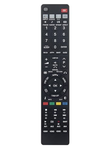Replace Remote Control Compatible with Hitachi Ultravision Plasma TV, LCD, LED, HDTV, 3D Ultra 4K Smart TV P50H401A P42A202 P42H401 62VS69A P55H4011 50VS69A P42H4011&ensp;P42H4011A P50H4011 P50H401