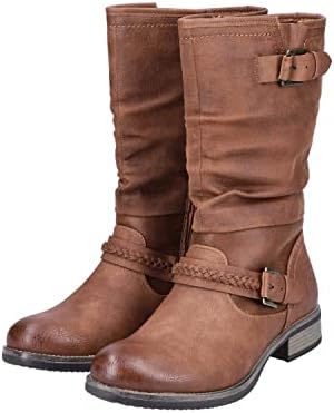 Rieker 98860-22 Brown Ladies Mid Calf Boots 7 Brown | Image 7