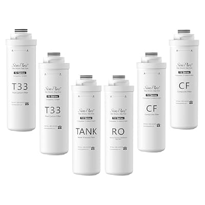 SimPure T2-600T 6 Replacement Cartridges Filters (1-Year Replacement Filter Set)