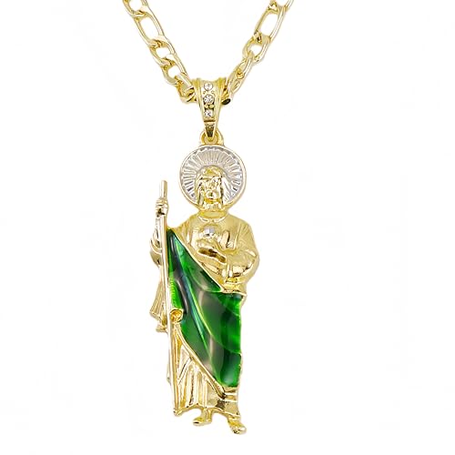 Saint Jude Thaddeus Necklace Diamond 14K Gold Plated Saint Jude Thaddeus Necklace Saint Jude Medal Daily Accessory Choice
