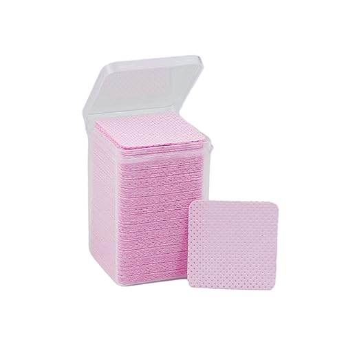 BOKIOESDE 400 unids/set toallitas desechables no tejidas para decoración de uñas con toallitas removedoras de pegamento de algodón de aplicaciones amplias sin pelusa, rosa