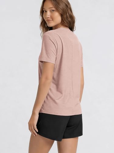 Image of ODODOS Women's Performance Cropped Tee Ultra Soft odSTRATUM Tech Short Sleeve Relaxed Top Crew Neck T-Shirts