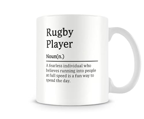 Behind The Glass - Rugby Player Definition - Funny Mug for a Union or League Player | Mug for a Teammate, Ceramic, 11fl.oz.