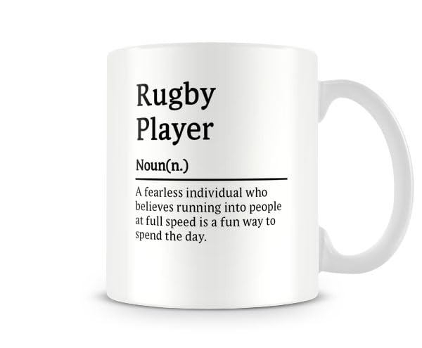 Behind The Glass - Rugby Player Definition - Funny Mug for a Union or League Player | Mug for a Teammate, Ceramic, 11fl.oz.