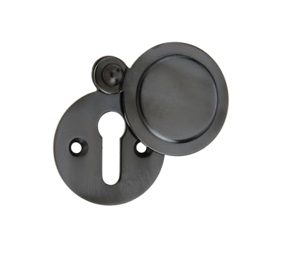 Kooples Hardware Dark Bronze Covered Escutcheon Swivel Keyhole Cover for Internal Doors