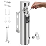 Wandmontagemülleimer Aus Edelstahl, Vertikaler Tubular Öffentliche Küchenabfalleimer. Wandmontierte Mülleimer Mit Schloss Eignet Sich Für Gärten, Hotel Terrasse Büros Und Wird Mit Schraubenschlüs