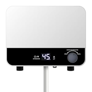 Tankless Water Heater Electric 110v,3500W Instant Hot Water Heater With Automatic Control System Touch Digital Display， Constant Temperature Wall or Floor Mounted for Kitchen,Laundry Sink