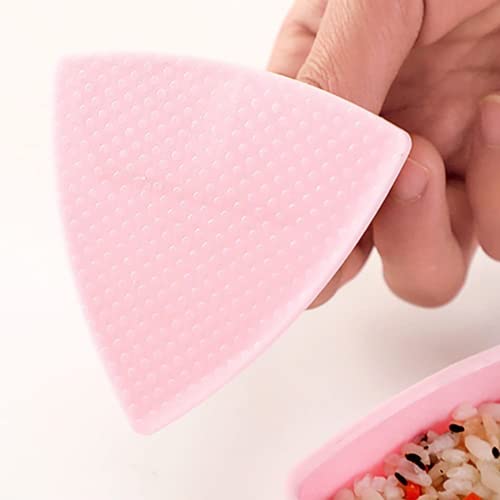 HJUWANG Triangle Sushi Mold Kitchen Sushi Making Mould Sushi Maker Mold DIY Triangle Sushi Press Kitchen Gadget Mini Onigiri Press (Pink) - Image 4