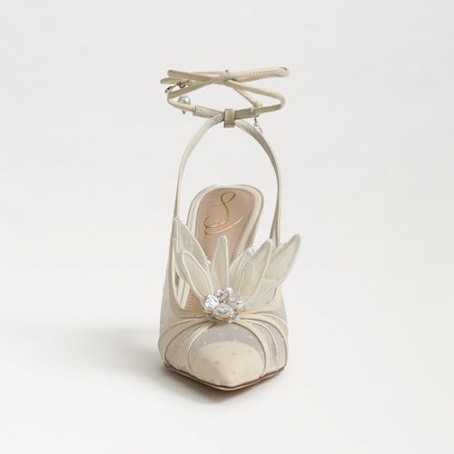 Sam Edelman Aura Pearl Ivory Tie Up Pointed Toe Stiletto Heeled Dress Sandals3