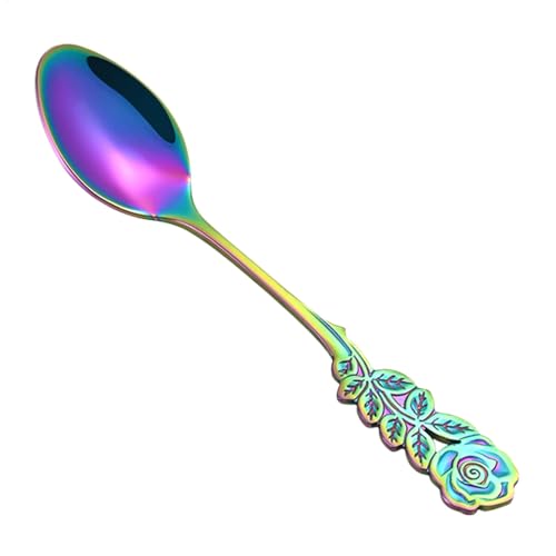 Edelstahl-Löffel – platzsparender Bestecklöffel, galvanisiert, poliert, Edelstahl-Kaffeelöffel, Stahl-Kaffeemesslöffel für Kaffee, Tee, Desserts