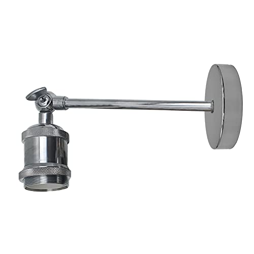 LEDSone Industrial Wall Mounted Light Vintage Metal Wall Sconce Lamp Light Fixtures with E27 Adjustable Arms Holder for Living Room Kitchen Bar Restaurants Cafe (Satin Nickel, Without Bulb)
