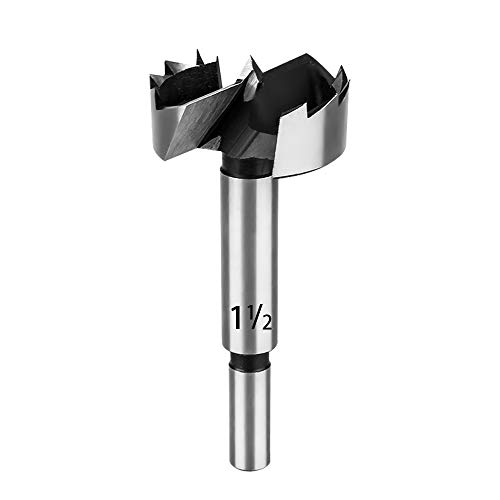 BASYNOL Forstner Bit 1-1/2-Inch by 3/8-Inch Shank, High Speed Carbide Steel Forstner Drill Bits, Wood Tool Punching Bit, Wood Slabs Flat Wing Drilling Hole