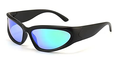 LHSDMOAT Gafas de sol polarizadas envolventes, Negro/verde Cover