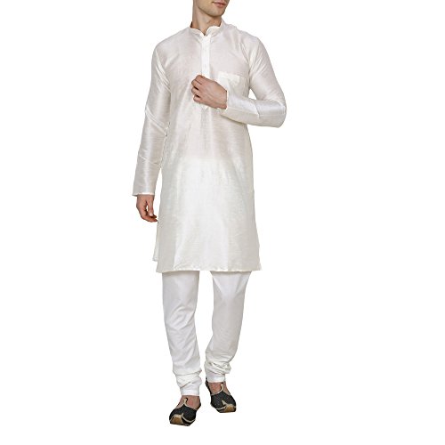 Image of Royal Kurta Men's Cotton Silk Plain Solid Long Only Kurta