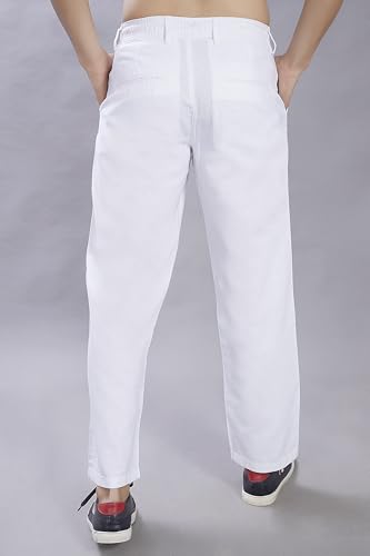 Image of DIVISIVE Men's Relaxed Fit Front Pleated Cotton Linen Blend Trousers