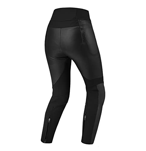 SHIMA MONACO 2.0 Leather Motorcycle Ladies Pants - Black Women Leather Pants with Protectors - Motorcycle Suit Pants (Black, M)