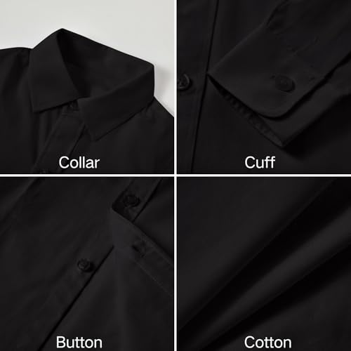 Visaccy Boys' Button Down Shirts Kids Long Sleeve Solid Collared School Shirt for Toddler Boy Size 2T-202