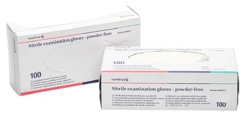 Guantes de nitrilo sin polvo Covetrus talla L blanco: evite residuos e irritación