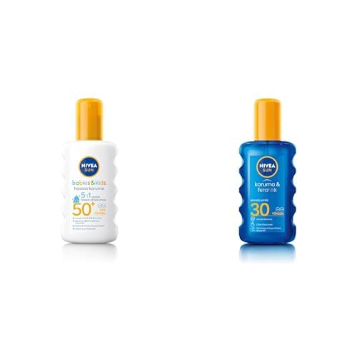 NIVEA SUN Seti | SPF50 Çocuklar İçin Hassas 200ml x1 + SPF30 200ml, Ferahlatıcı x1