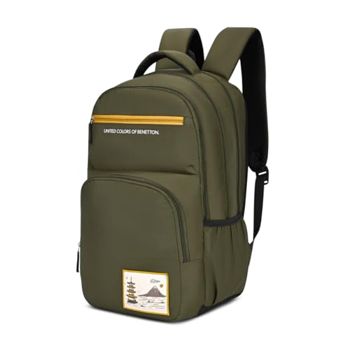 Image of United Colors of Benetton Unisex High-School Backpack BENTON | 3-Compartment Large Capacity Bag with Game Changer Graphics | Backpack for School Girls and Boys | 37L Capacity