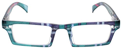 Calabria Jordan Vintage Retro Rectangle Reading Glasses +1.75 Navy Men Women Designer One Power Reader Soft Case Included #TOP1