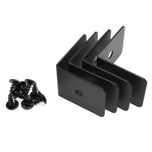 Image of 4PCS Furniture Metal Corner Guards Black Decorative Corner Brackets 2x2x1.5 inch Table Chair Cabinet Closet Connector for Chests Farmhouse Barn Doors Wooden Frame Corner Fixer