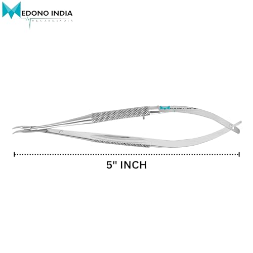 Image of Barraquer Micro Jawa Needle Holder surgical (Curved) 5 inch Inch Microsurgery Fine Needle Holder Stainless Steel