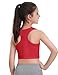 2 Pack Girls Tank Tops Cute Crop Tops for Teen Kids Ribbed Knit Athletic Dance Basic Top Red/White 9-10 Years