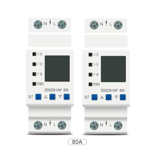 Protección de límite de corriente ajustable 63A con voltímetro Kwh Din 5