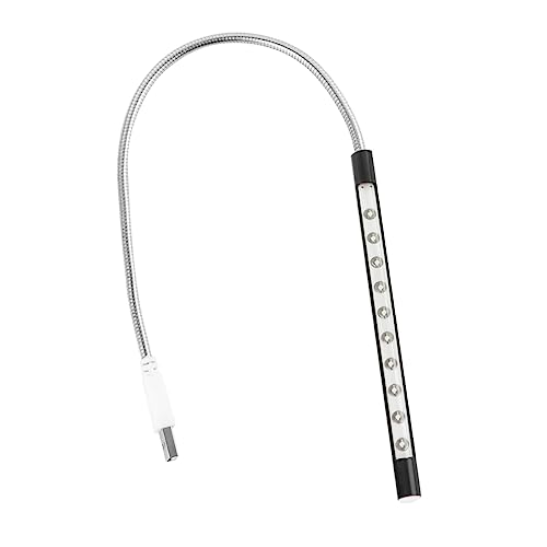 HOMSFOU USB Led Night Lamp Brightness Eye-Caring Table Lamp Neck Portable USB Light for Bedside Desk and Laptop Use Black