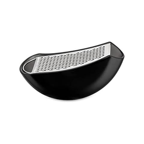 Alessi "Parmenide", Reibe mit Käsedose aus thermoplastischem Harz schwarz Cover