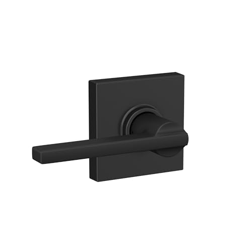 Image of Schlage Latitude Hall /Closet Passage Door Handle, Reversible, Matte Black | Hall or closet lever door handle with no lock, Easy to install, Certified durability, Universal fit