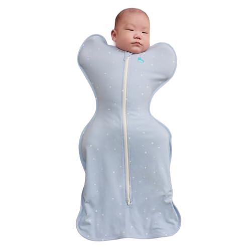 Image of Love to Dream Swaddle Up Original, Arms Up Position, Light and Ultra Breathable Cotton - Wearable Blanket - 1.0 TOG - (20-24C) Ideal for Moderate Temps, Small, 8-13lbs, Twinkle Powder Blue